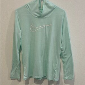 Nike Mint Green Performance Long Sleeve Hooded Top